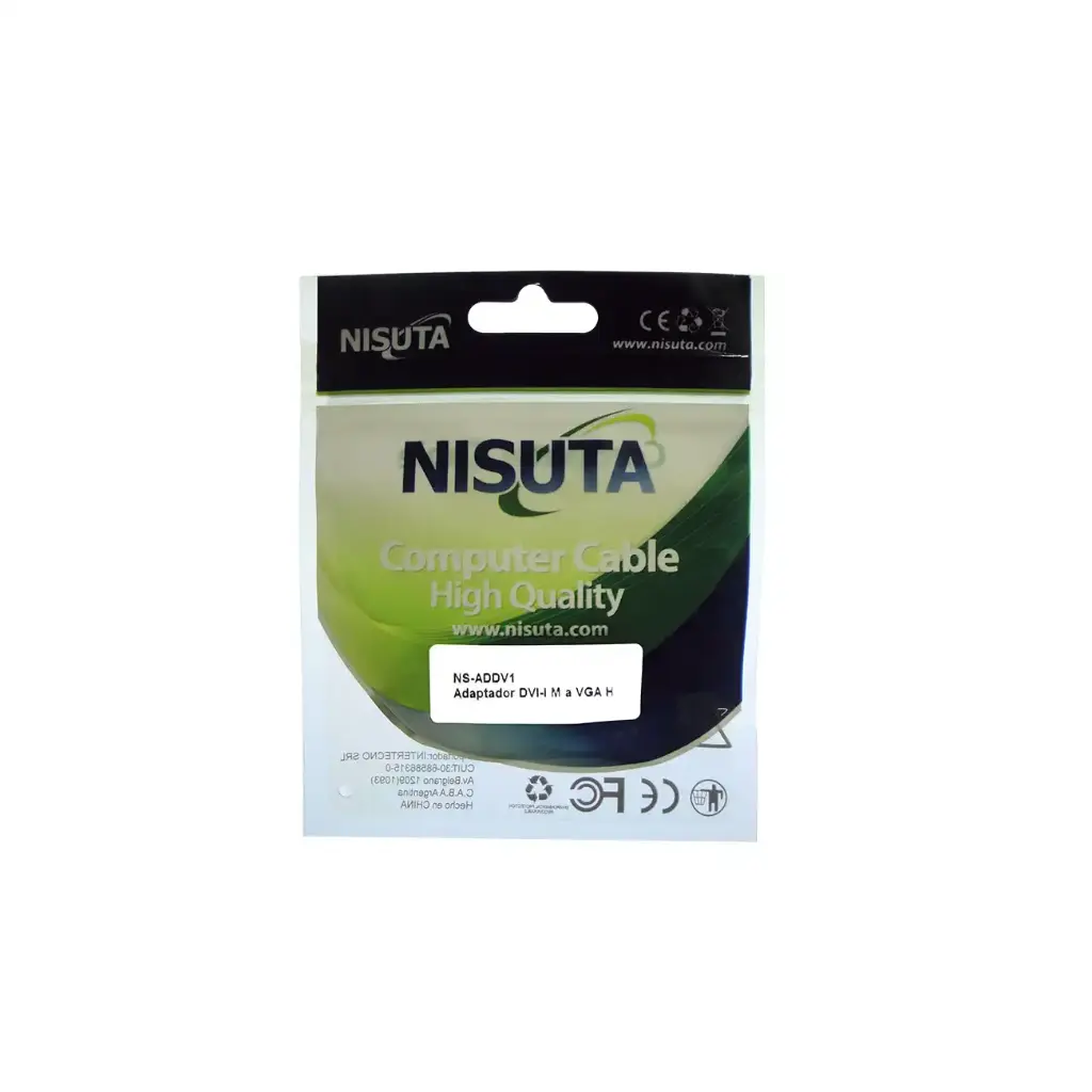 Adaptador DVI-I Macho 24+5 pines a Vga Hembra Nisuta-2.webp