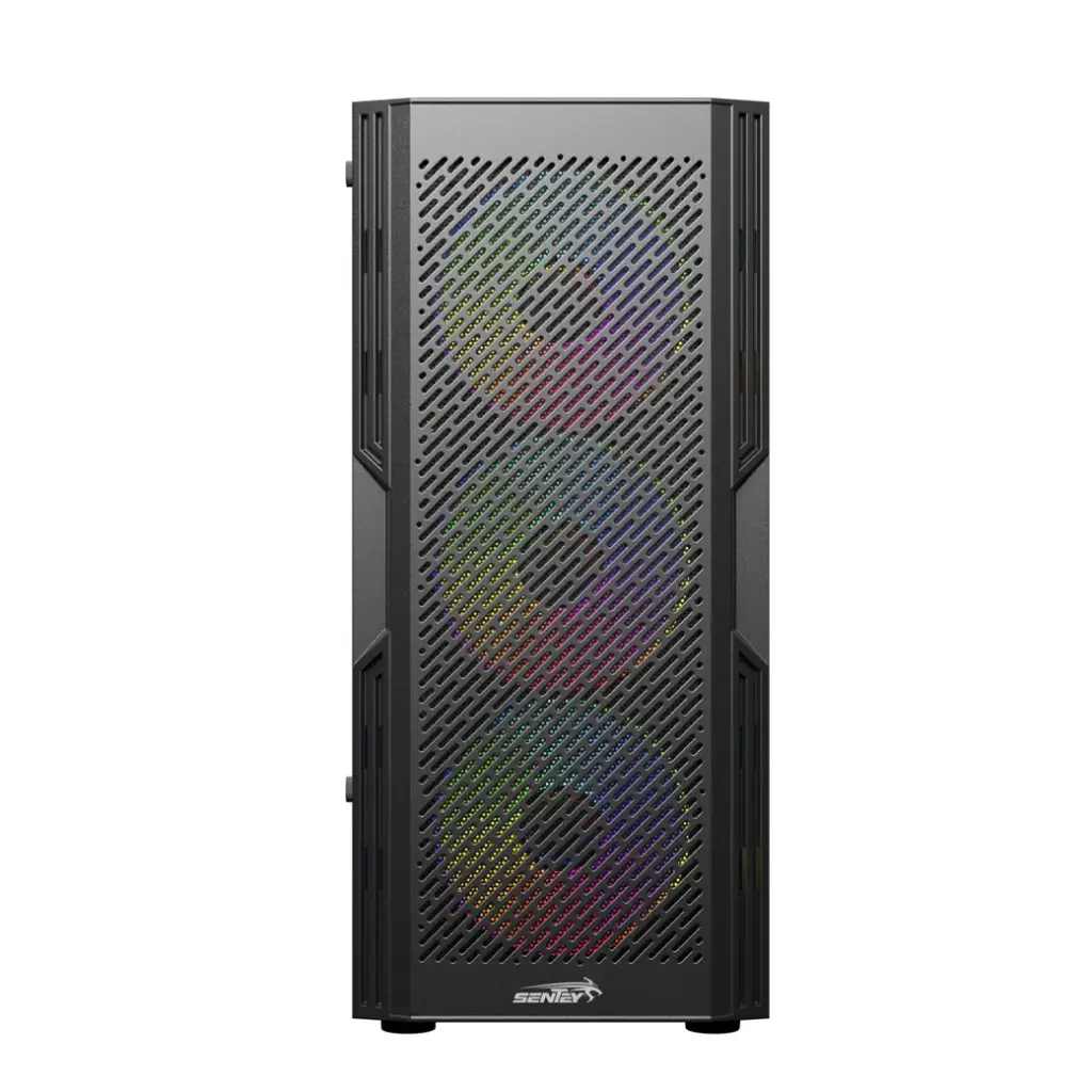Gabinete Sentey Hunter black 4 coolers argb mesh vidrio temp-3.webp