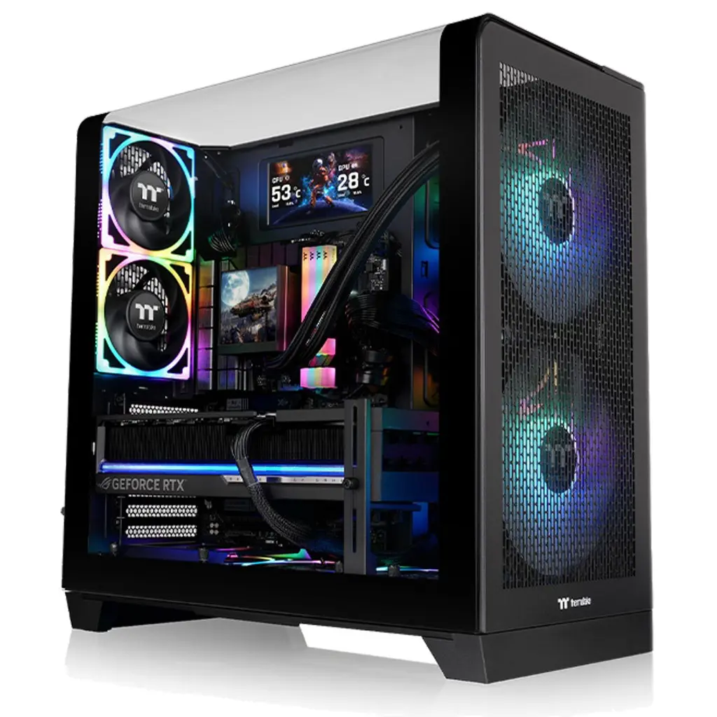 Gabinete Thermaltake View 390 Air Mid TG Curvo Fan x2 Black-1.webp