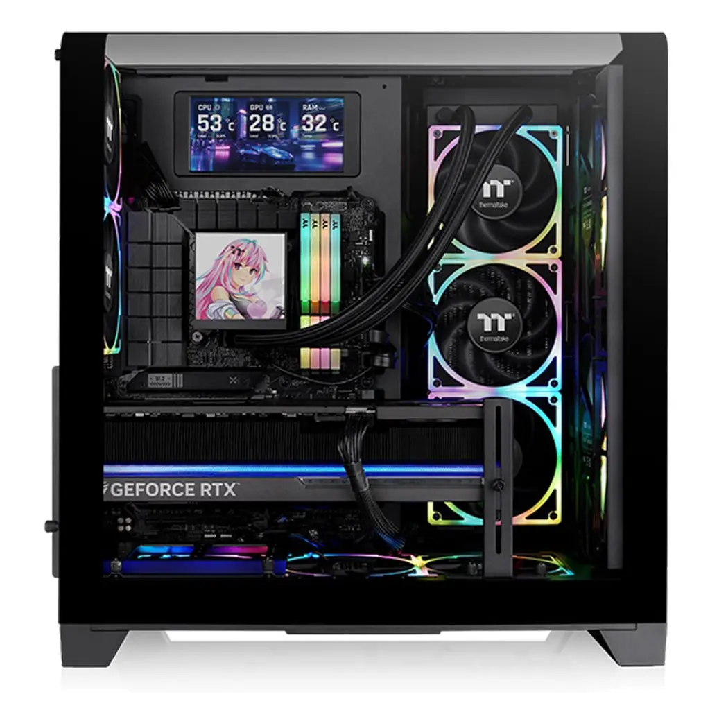 Gabinete Thermaltake View 390 Air Mid TG Curvo Fan x2 Black-2.webp