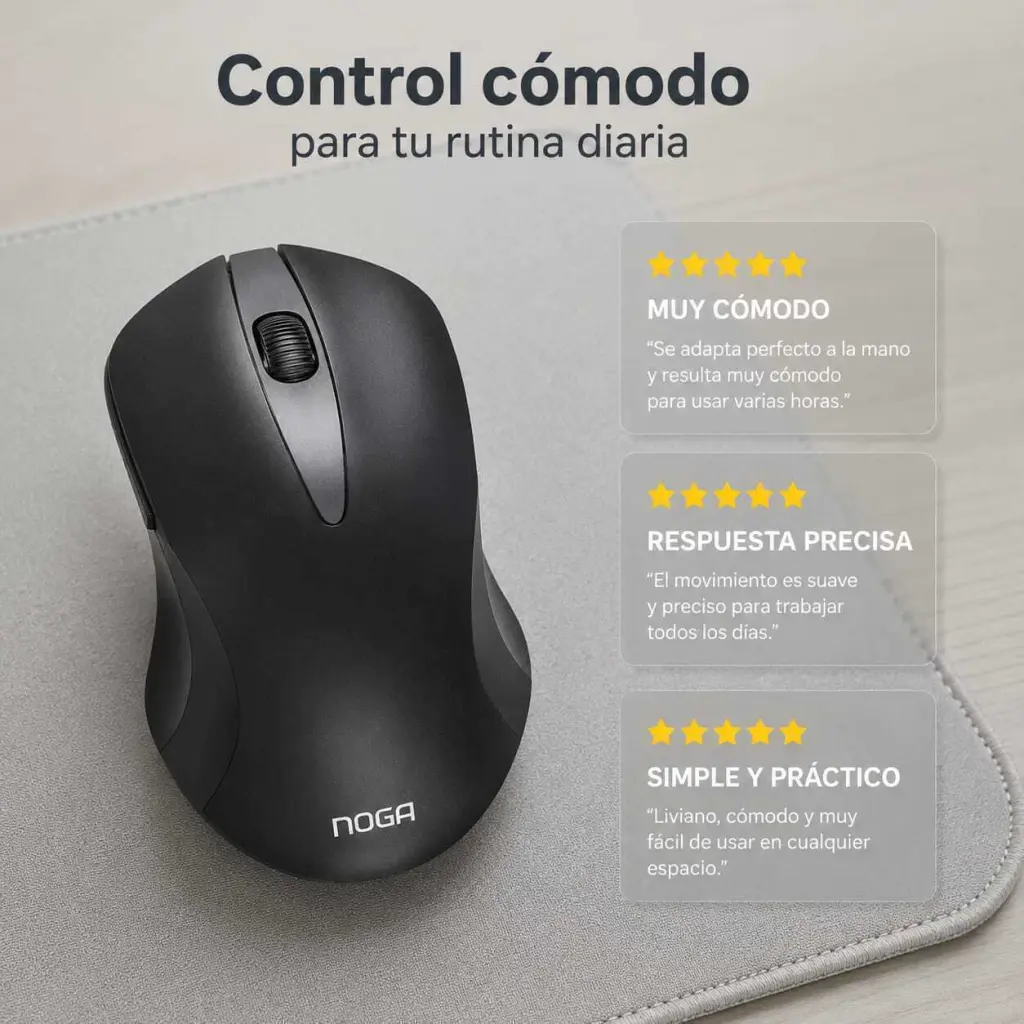 Mouse Inalámbrico Noga 2.4GHz 1000dpi negro-2.webp