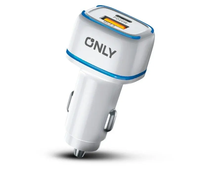Cargador de auto 12v carga rápida Xaea Gear - 1 usb 1 usb tipo c Blanco-2.webp