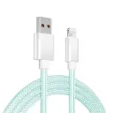 Cable usb a lightning Carga rápida Xaea Sook candy 1mt Carga y datos blanco y verde-2.webp