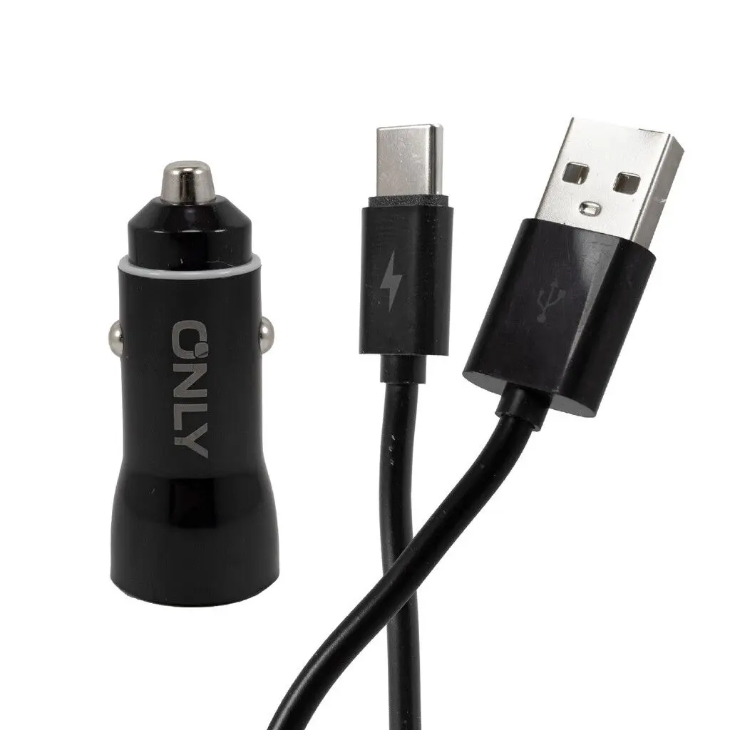 Cargador de auto 12v carga rápida Xaea Gear Negro - 1 usb 1 usb tipo c + cable tipo c potenciado 3.1A-2.webp
