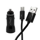Cargador de auto 12v carga rápida Xaea Gear Negro - 1 usb 1 usb tipo c + cable tipo c potenciado 3.1A-2.webp