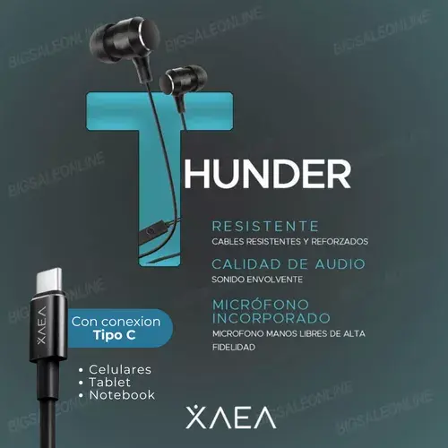Auricular usb tipo C Xaea Thunder-C Alta Calidad 1m-3.webp