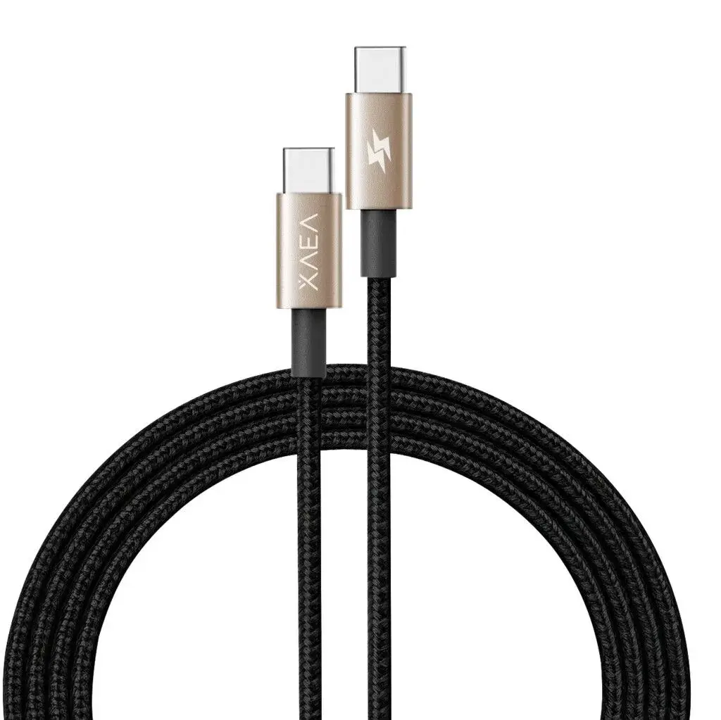 Cable usb C a usb C carga rápida Xaea Hera 1mt Carga y datos premium negro 100% cobre-2.webp