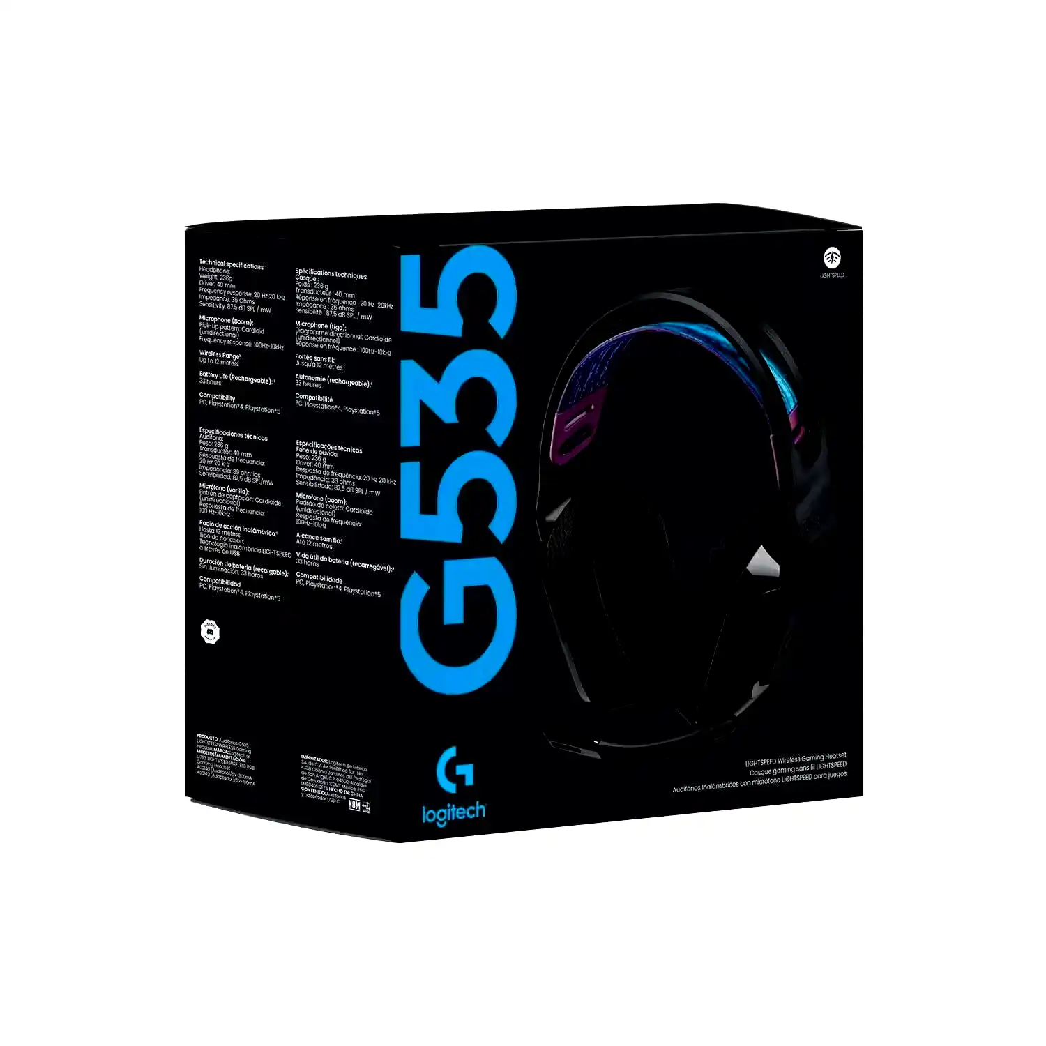 Additional Image 3: Auricular-Inalambrico-Logitech-G535-Lightspeed-negro-4.webp
