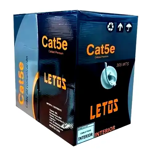Additional Image 1: Cable-UTP-Cat-5E-Letos-interior-bobina-305mts-gris-3.webp