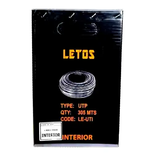 Additional Image 2: Cable-UTP-Cat-5E-Letos-interior-bobina-305mts-gris-2.webp
