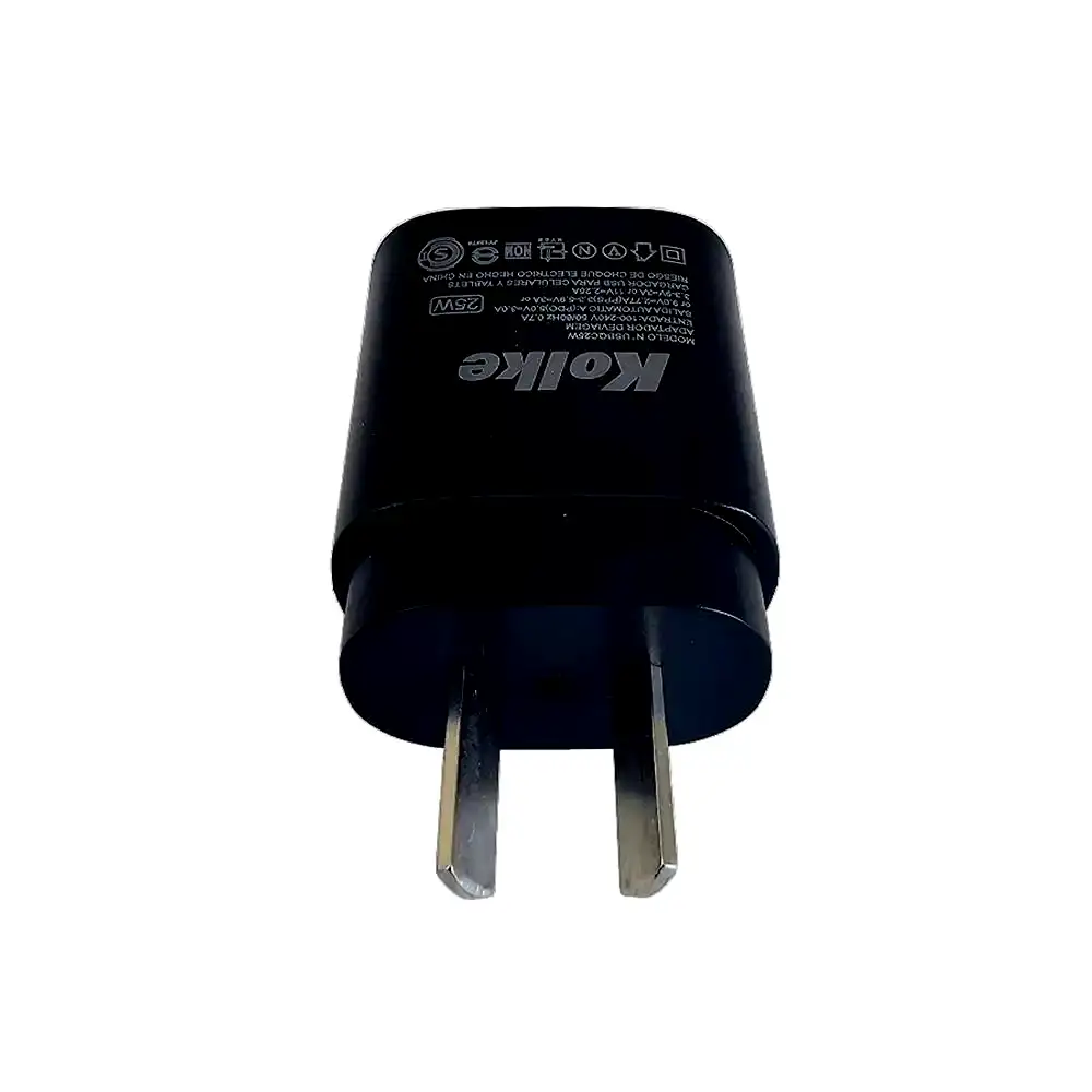 Additional Image 1: Cargador-usb-tipo-c-carga-rapida-Kolke-25W-negro-sin-cable-630436-2.webp