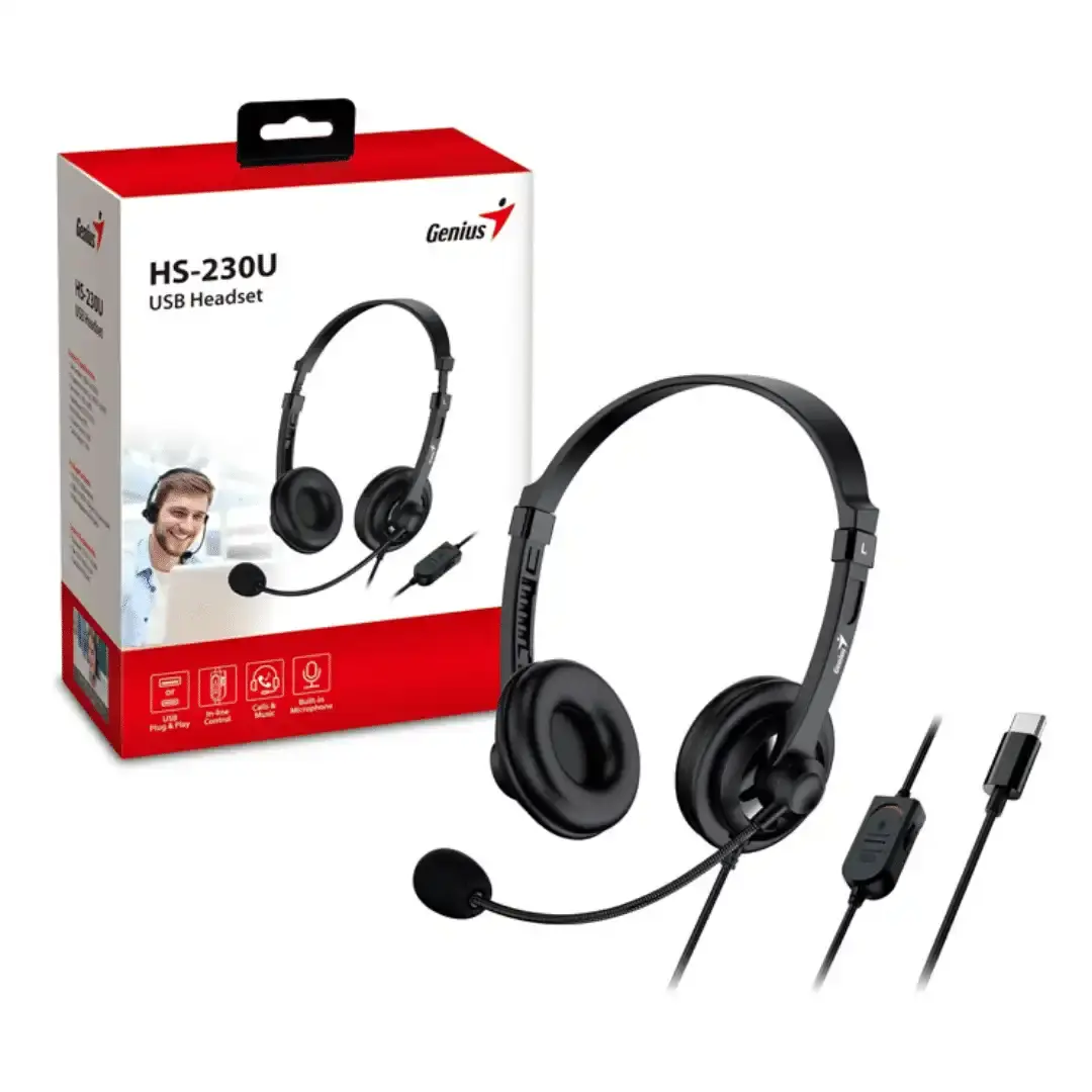 Auricular Genius HS-230U usb tipo c oficina call center-2.webp