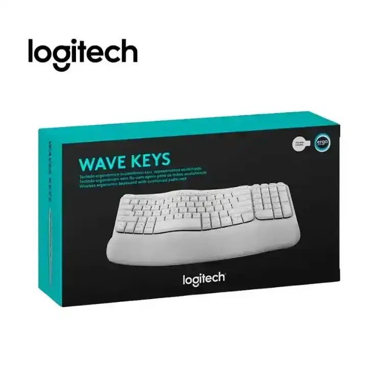 Teclado Inalámbrico Logitech Wave Ergonómico Blanco-4.webp