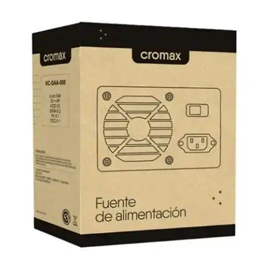 Fuente PC Cromax 600W Estándar Cables 32cm 19A-1.webp