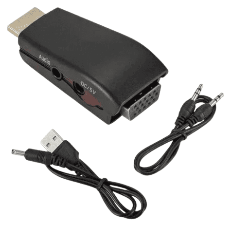 Adaptador HDMI a VGA Full HD 1080p Int.co c/audio Aliment. PC PS4 c/cables aux 