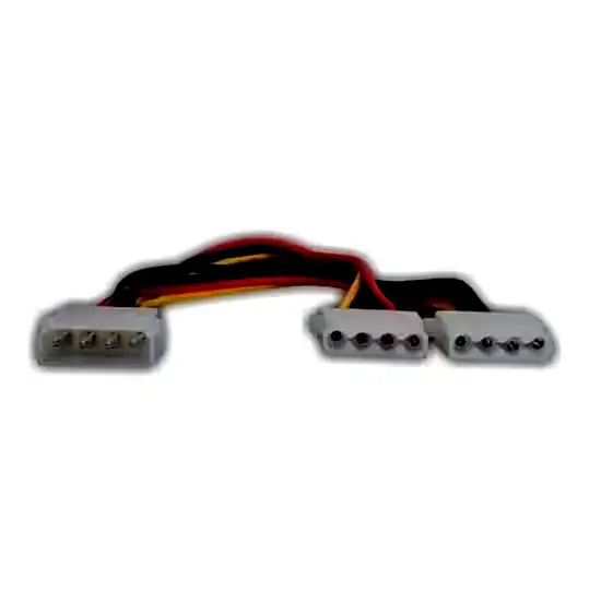 Adaptador Molex macho a 2 molex hembra 