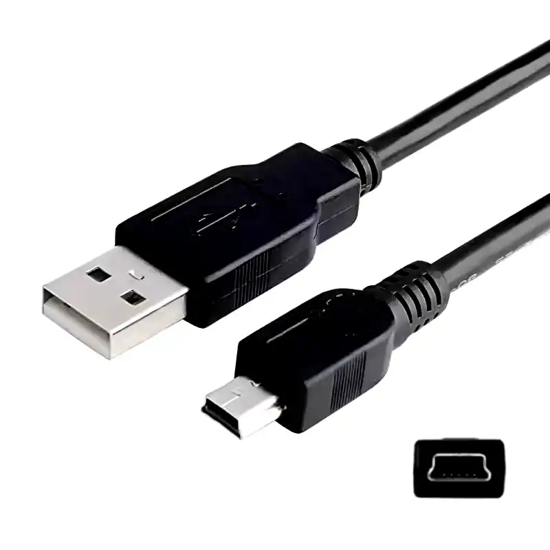 Cable Mini USB 5 pines Int.co 1.5mts para carga gamepad cámaras gps 