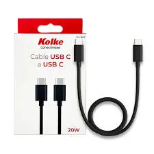 Cable USB tipo C a USB tipo C Kolke 20W 1m negro KCC-8642 