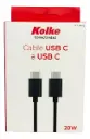 Cable USB tipo C a USB tipo C Kolke 20W 1m negro KCC-8642 
