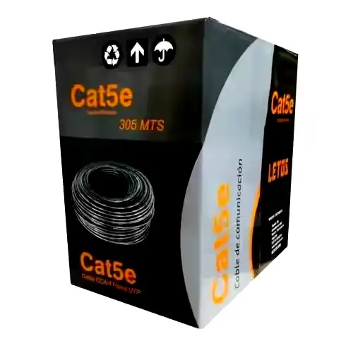 Cable UTP Cat 5E Letos Exterior Bobina 305mts Gris 