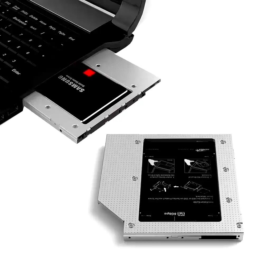 Caddy Noga Segundo disco notebook 9.5mm hdd ó ssd Win/Mac 