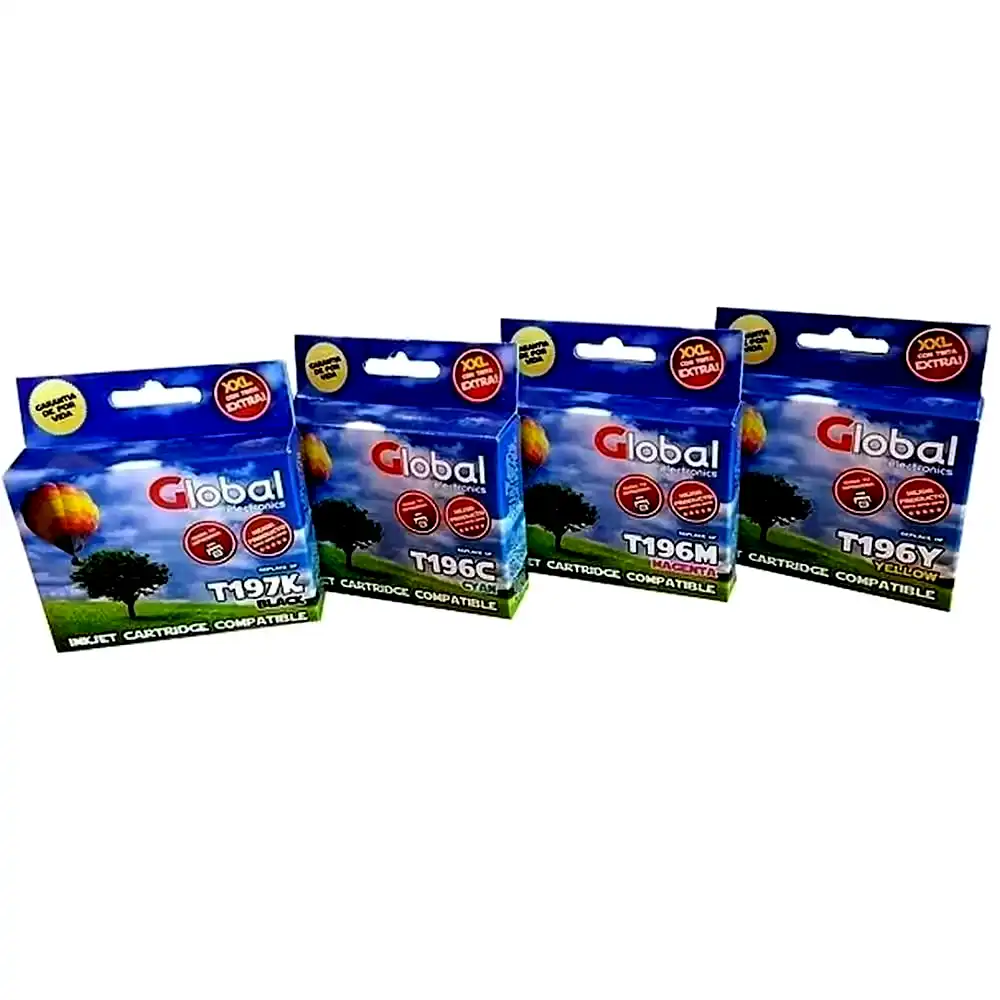 Cartucho alternativo Global Epson T195 196 T195120 T197120 amarillo 10Mls. 