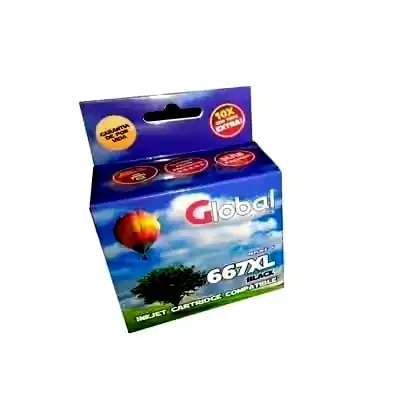 Cartucho alternativo Global HP 667XL 3YM81AL negro 21Mls 