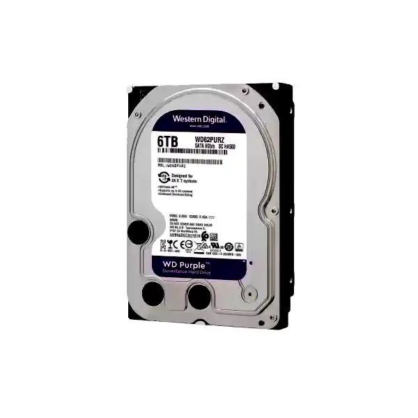 Disco rígido CCTV Western Digital Purple 6TB 5400RPM 256mb Videovigilancia 