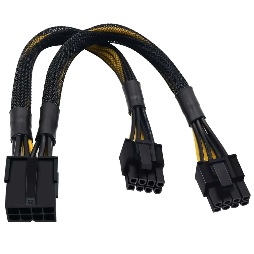 Hub splitter adaptador pcie 8 pines a 2 pcie 6+2 pines mineria rig mallado 