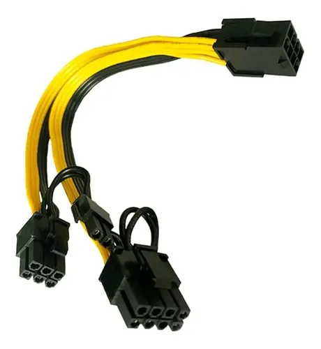 Hub splitter adaptador pcie 8 pines a 6+2 pines mineria rig 30 cm 
