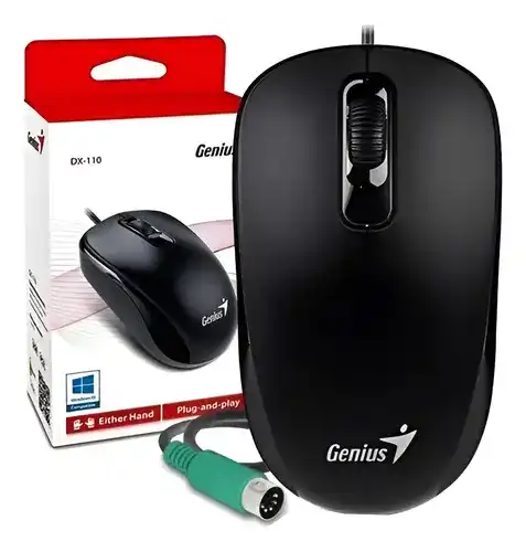 Mouse Genius DX-110 conector PS2 1000dpi Óptico Negro NO USB 