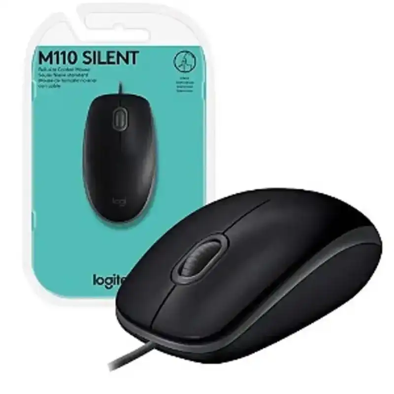 Mouse Logitech M110 USB Negro Silencioso 