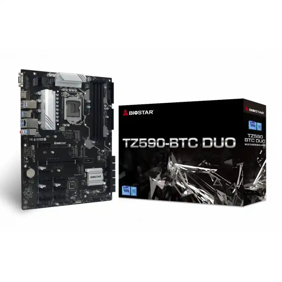 Placa madre Biostar TZ590-BTC s1200 9 pcie 3 M.2 minería eth 