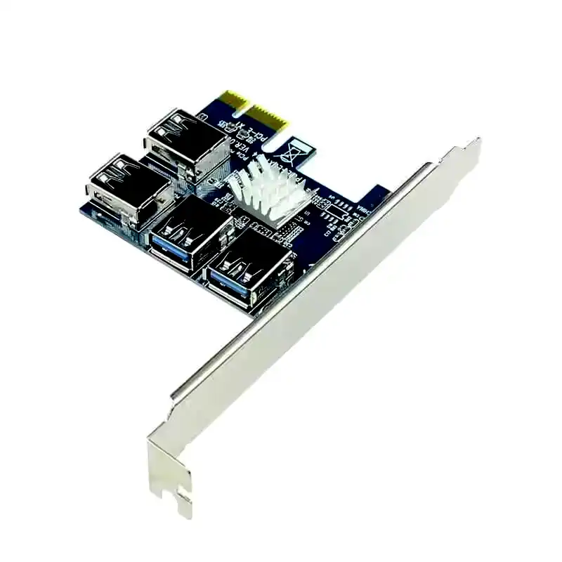 Placa PCIe a 4 puertos Usb 3.0 Nisuta para riser minería 