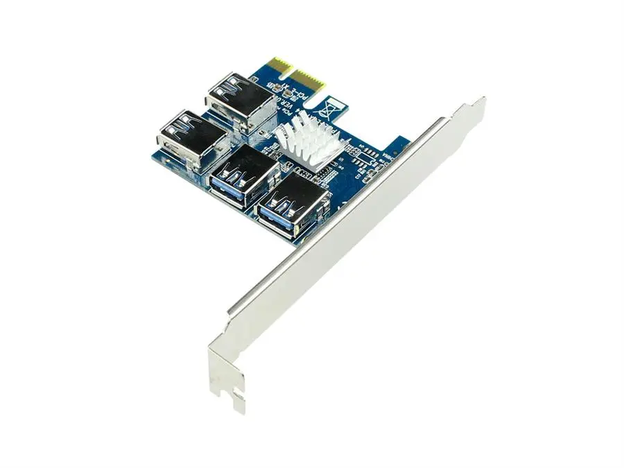 Placa PCIe a 4 puertos Usb 3.0 Nisuta para riser minería 
