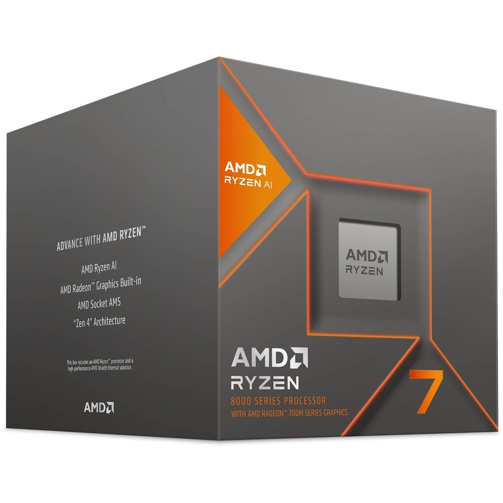 Microprocesador Amd Ryzen 7 8700F 4.1/5GHz Turbo 6 Núcleos s/video AM5