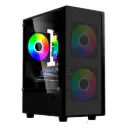 Gabinete LNZ M11 Mesh vidrio temp 3 cooler rainbow rgb micro-atx