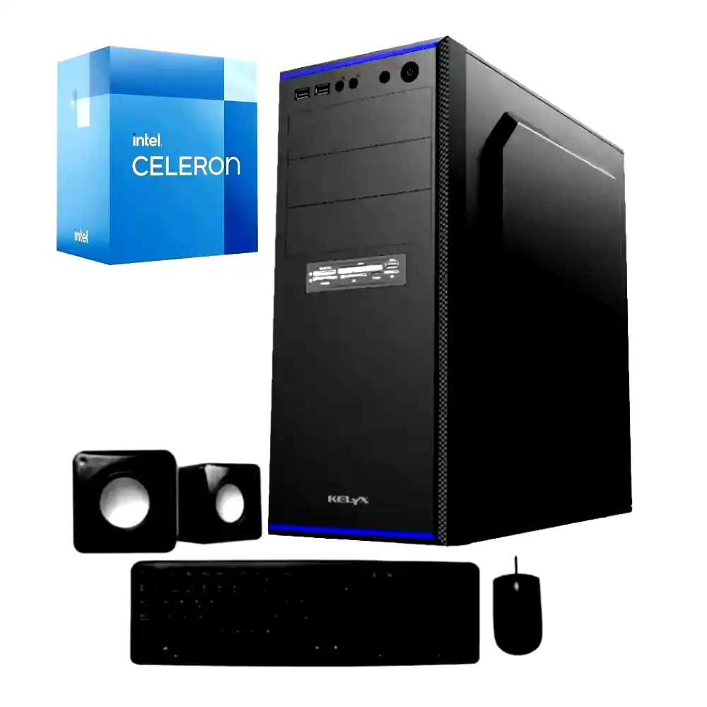 CPU Intel Celeron G5925 SSD 240GB RAM 8GB Gabinete c/fuente 500W c/kit periféricos