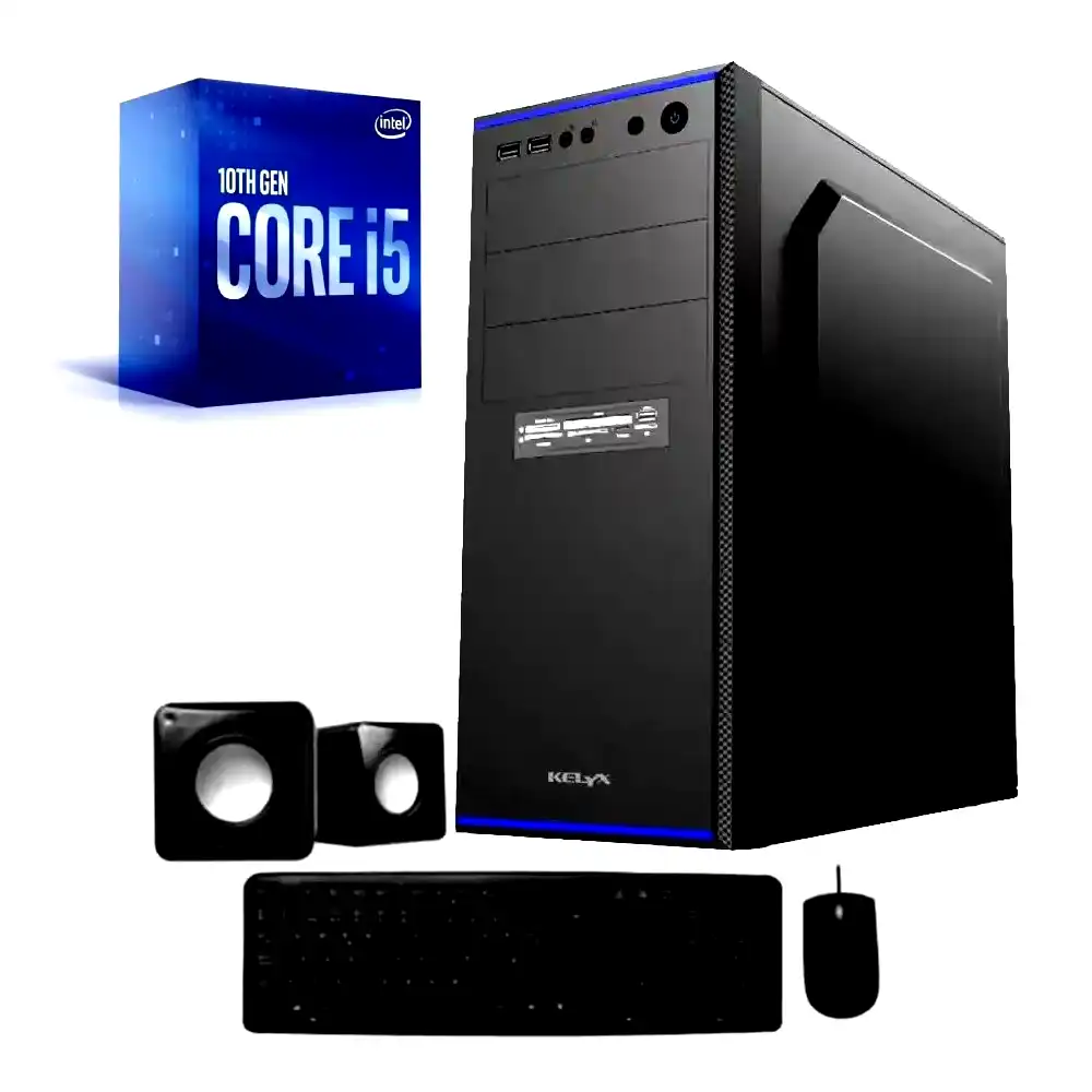 CPU Intel I5 10400 SSD NVMe 256GB Ram 8GB 3200MHz Gabinete 500W c/Kit periféricos