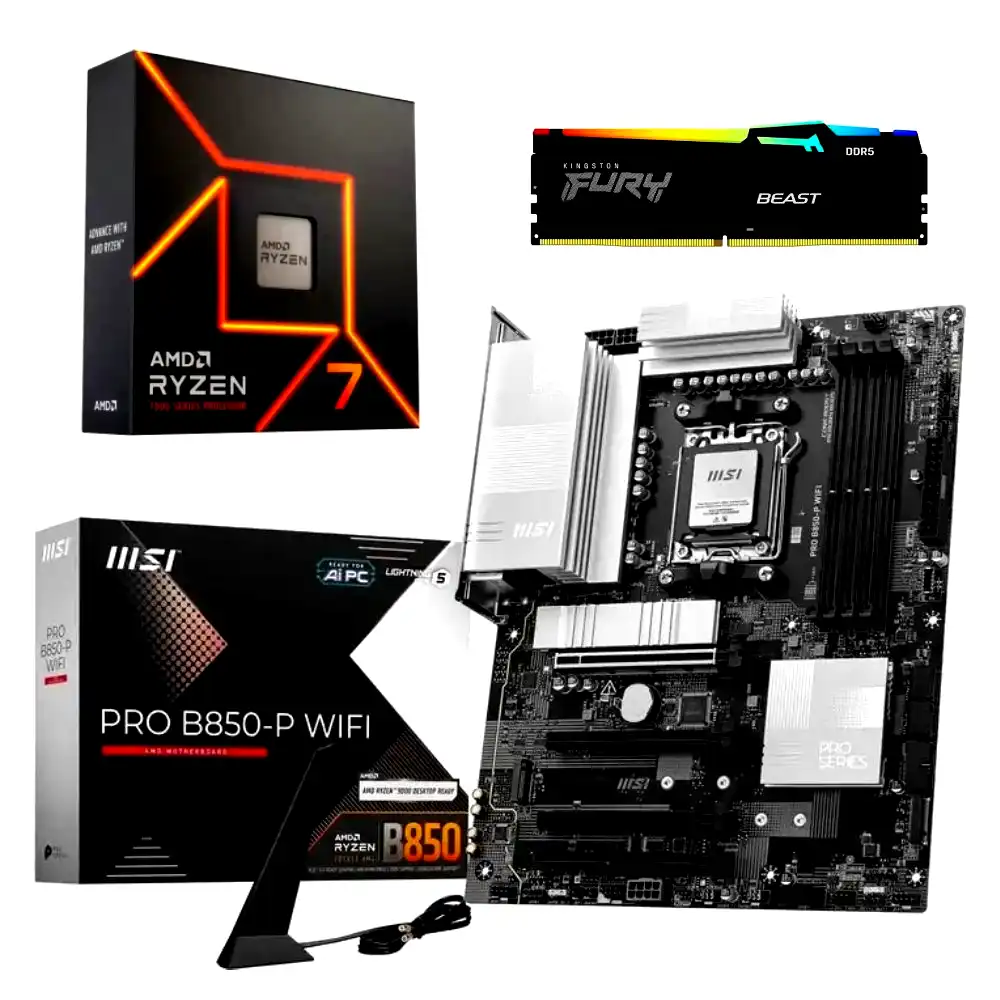 Combo Amd Ryzen 7 7700X / Placa B850 / Ram 8GB 5200MHz c/video