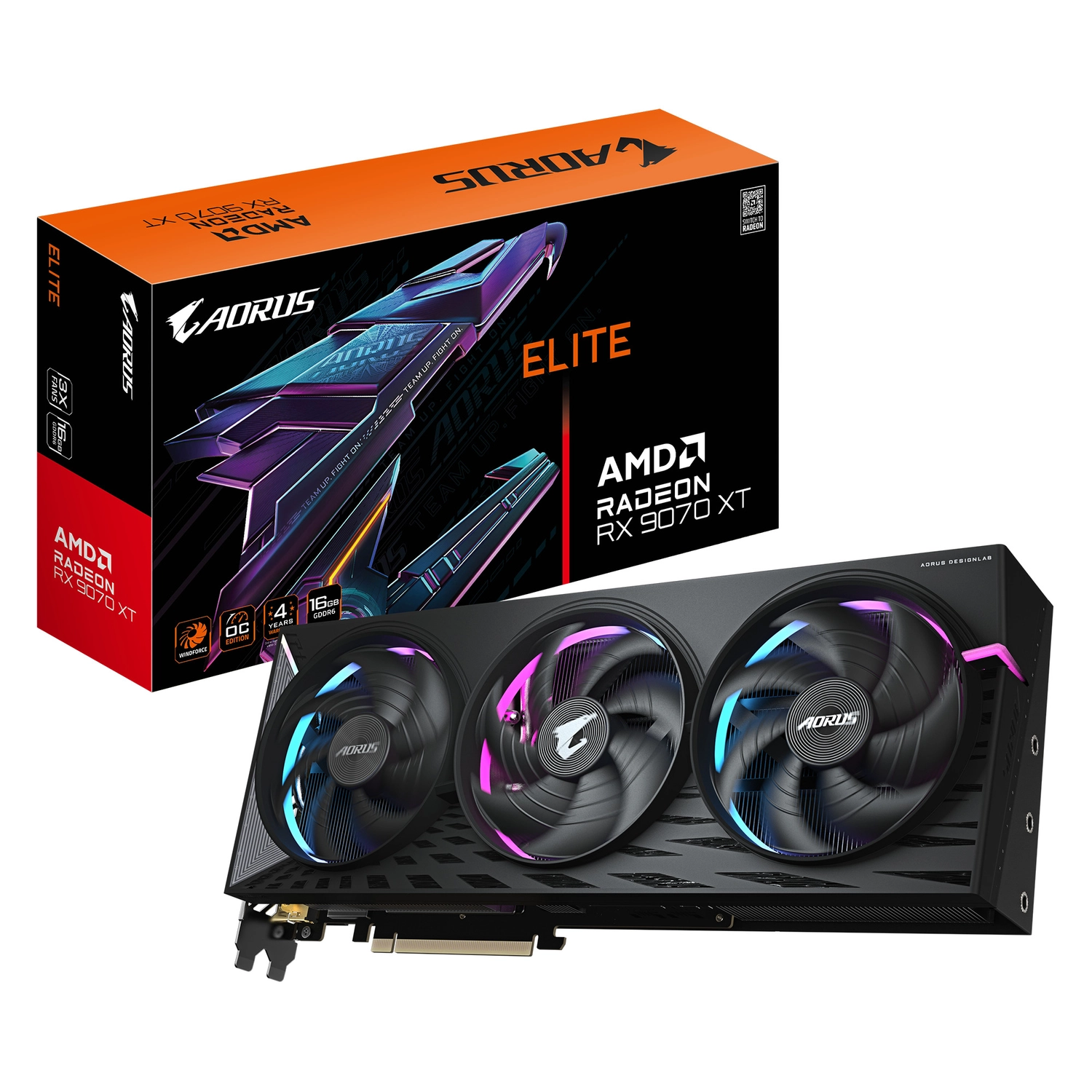 Placa de video Gigabyte AMD RX 9070 XT Elite 16GB