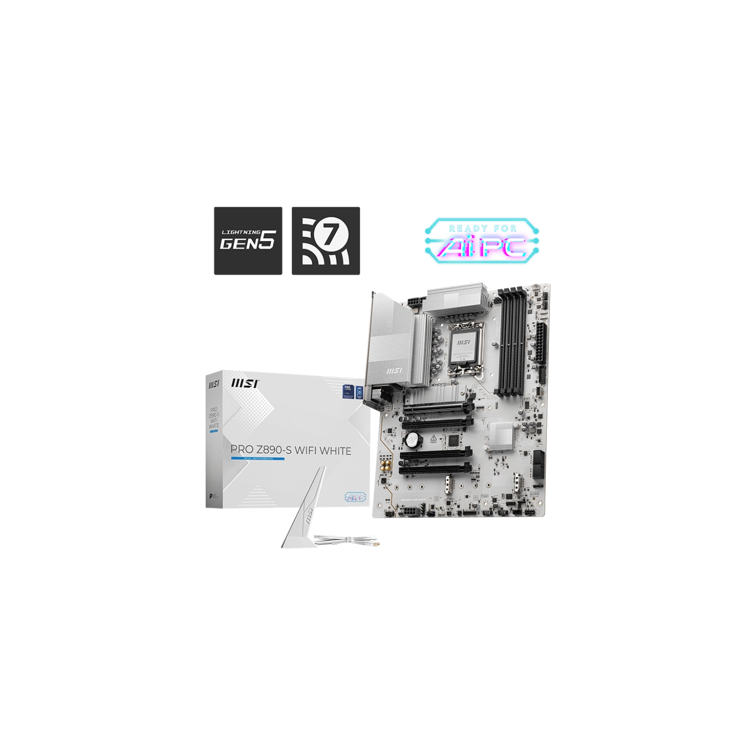 Placa Madre MSI Pro Z890-S Wifi blanca s1851 DDR5