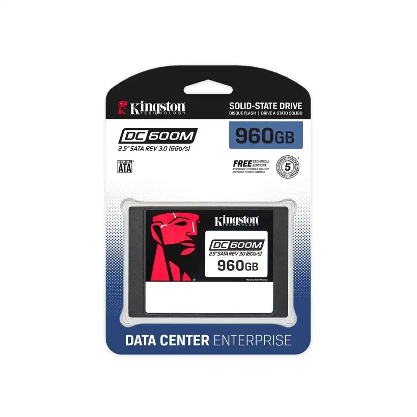 Disco SSD Sata Kingston 960GB DC600M Servidor NAND 3D TLC