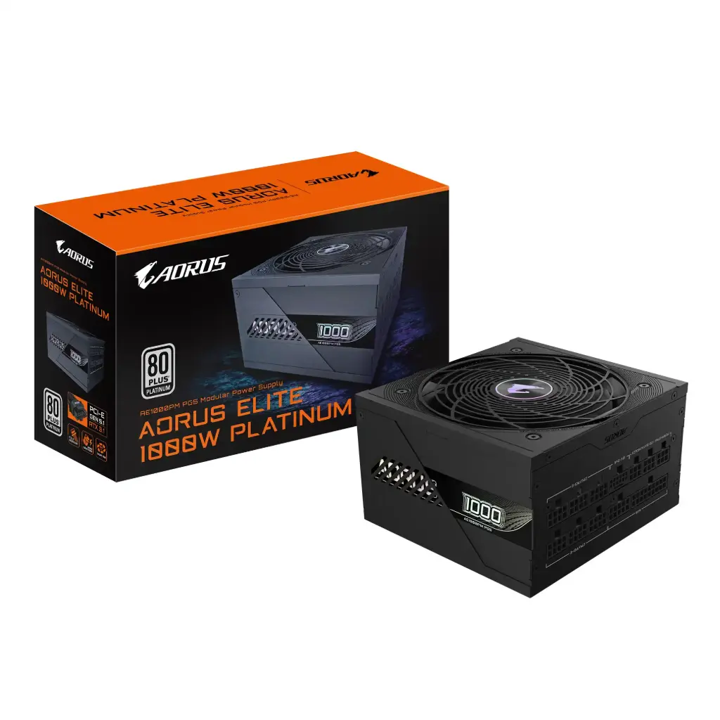 Fuente pc Gigabyte Aorus Elite 1000W Platinum Modular PG5 PCIe 5.1 ATX 3.1 83.3A