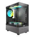 Gabinete LNZ P10 vidrio temp 5 cooler rainbow rgb micro-atx vidrio temp