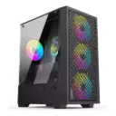 Gabinete Sentey H12 negro vidrio templ mesh front 4 coolers F-RGB