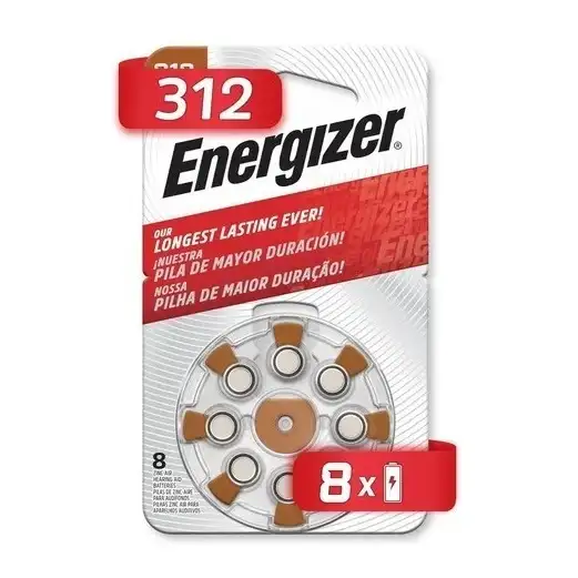 Pila Energizer 312 audífonos ZA312 blister x 8 unidades (1472)