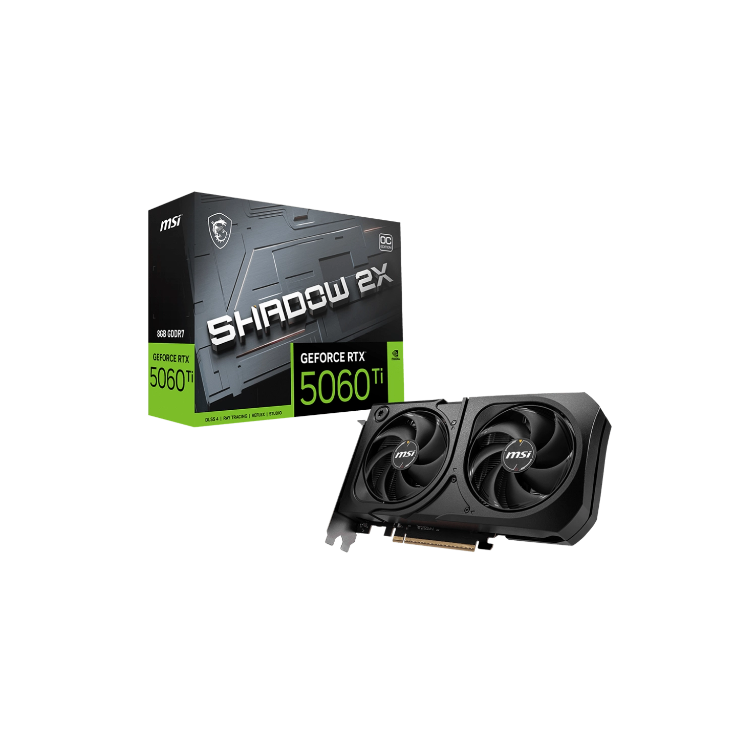 Placa de video MSI GeForce RTX 5060 Ti 8GB Shadow 2X OC Plus