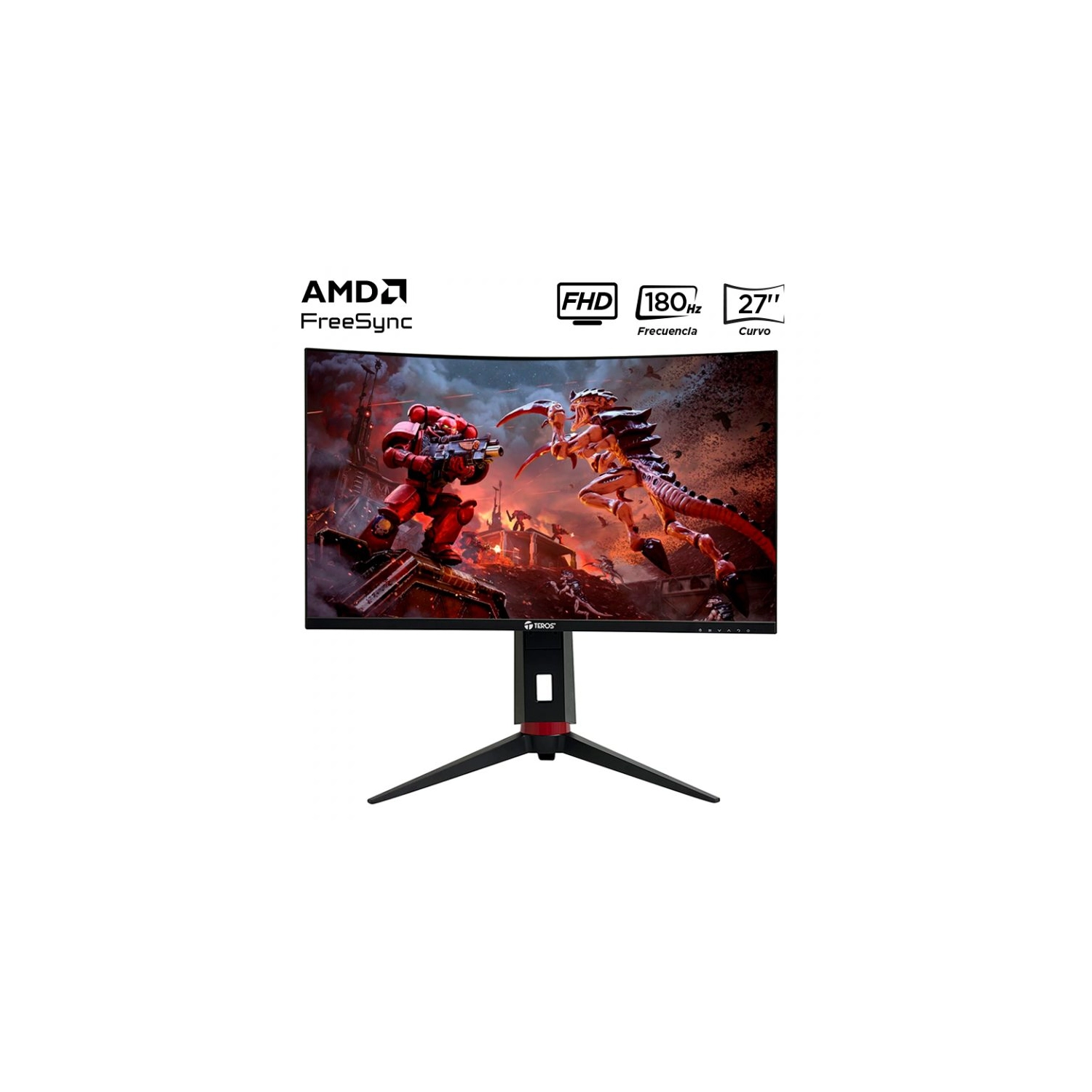 Monitor Teros TE-2766G Gaming 27" Curvo VA FHD (1920X1080) 180Hz 1ms Ficha USA