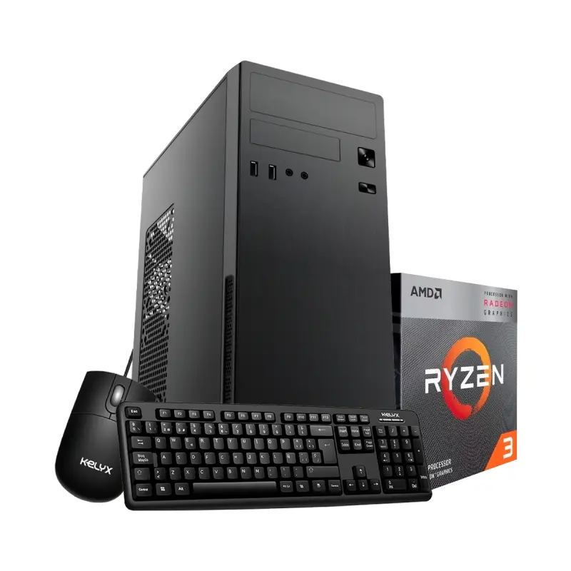 Pc Kelyx AMD Ryzen | AMD Ryzen 3 3200G 8GB m.2 256GB SSD + Kit Teclado y Mouse